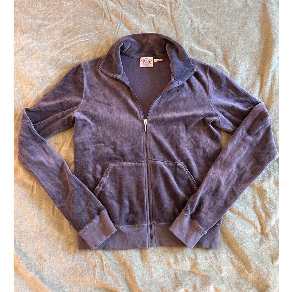 Y2K Juicy Couture Grey Velour Basics Track Suit Zip Up Jacket